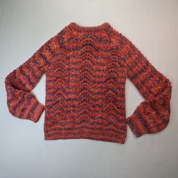 Marie Oliver Pink Orange Chunky Knit Wool Blend Sweater size S Small - Picture 3 of 7